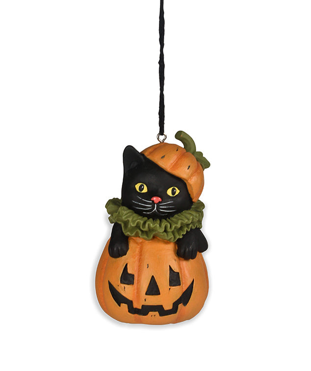 Black Cat in Jack O' Lantern Ornament
