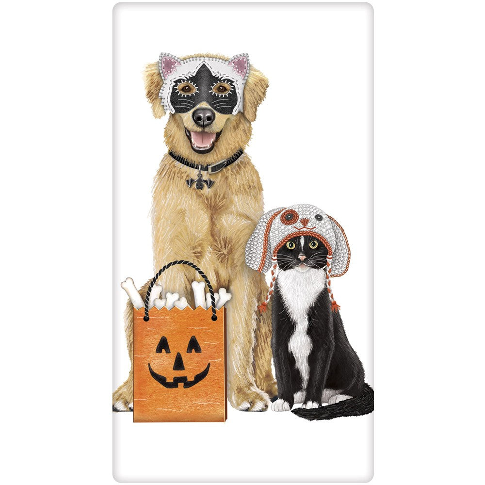 Cat and Dog Trick or Treaters Towel