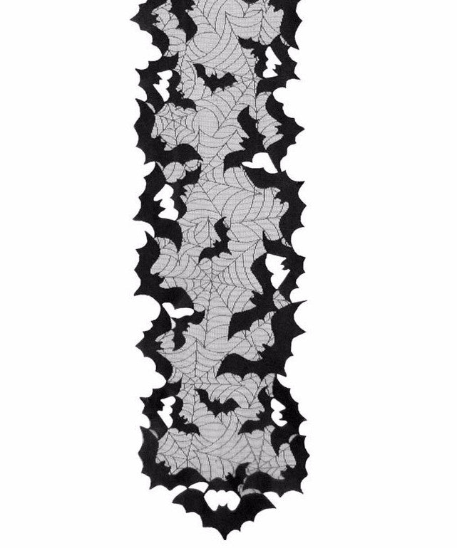 Going Batty Black Lace Bat Table Runner