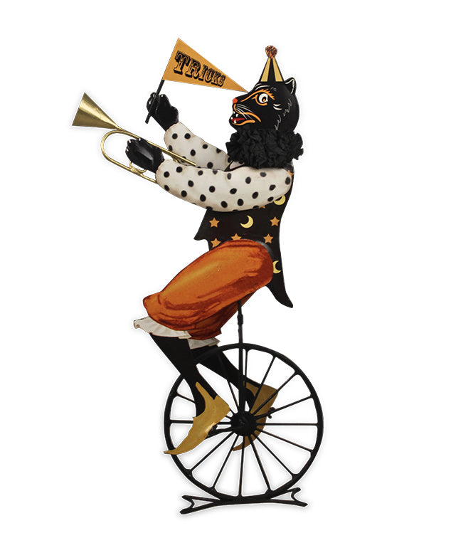 Halloween Circus Cat on Unicycle
