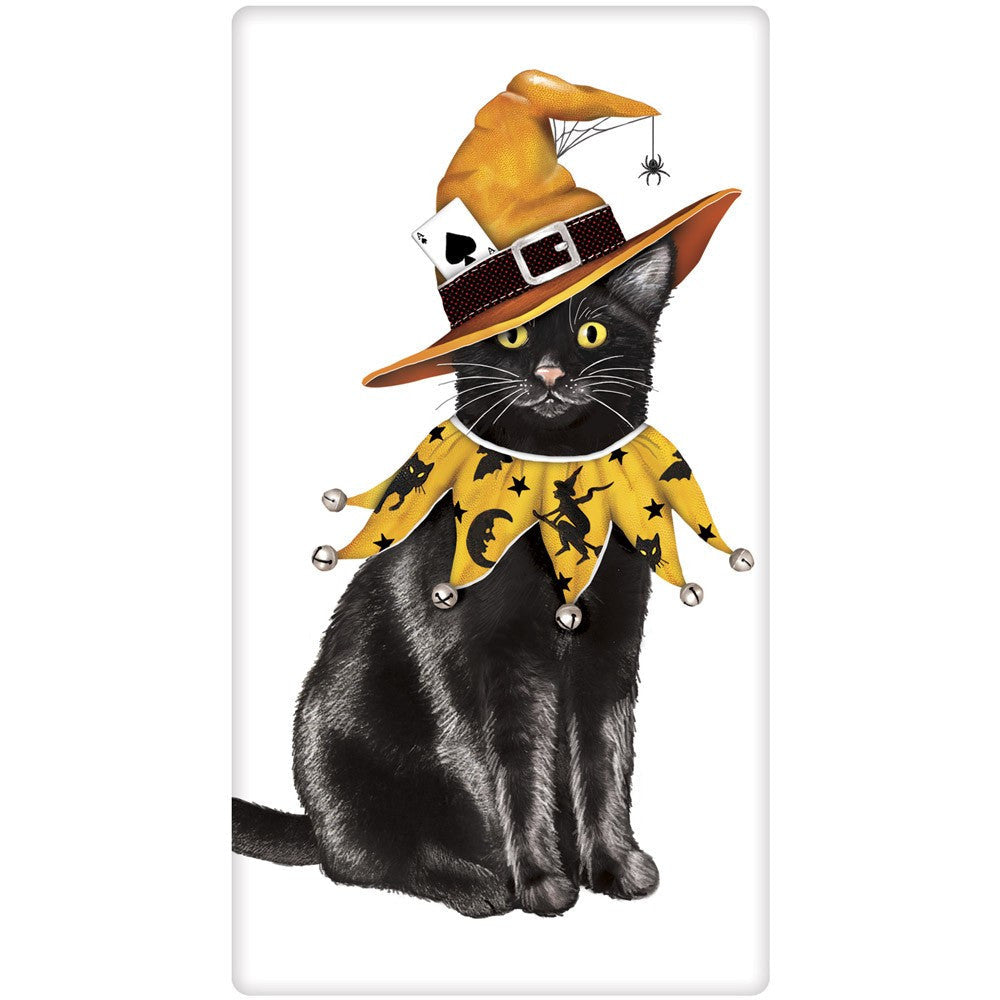 Cat Witch Halloween Kitchen Towel