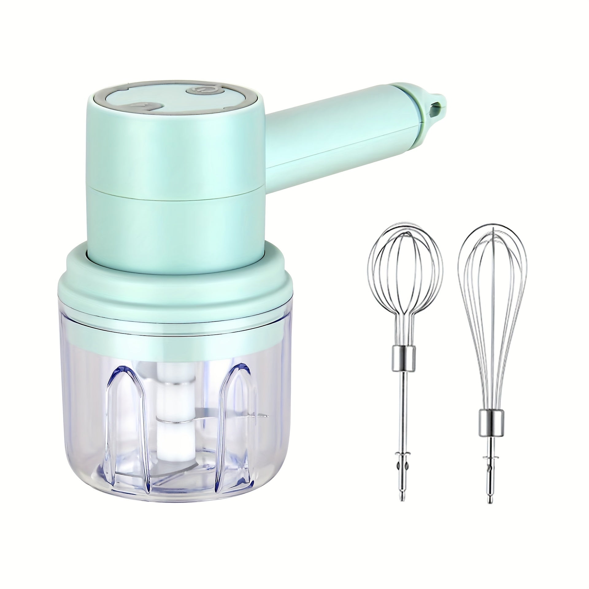 [Portable Food Processor] Rechargeable Portable Electric Food Processor with 3 Sharp Stainless Steel Blades | Multi-Functional Kitchen Appliance for Chopping, Grinding, Mixing Eggs & Cream, Ideal for Garlic, Pepper, Onion, Celery, Ginger, Meat - 1200mAh