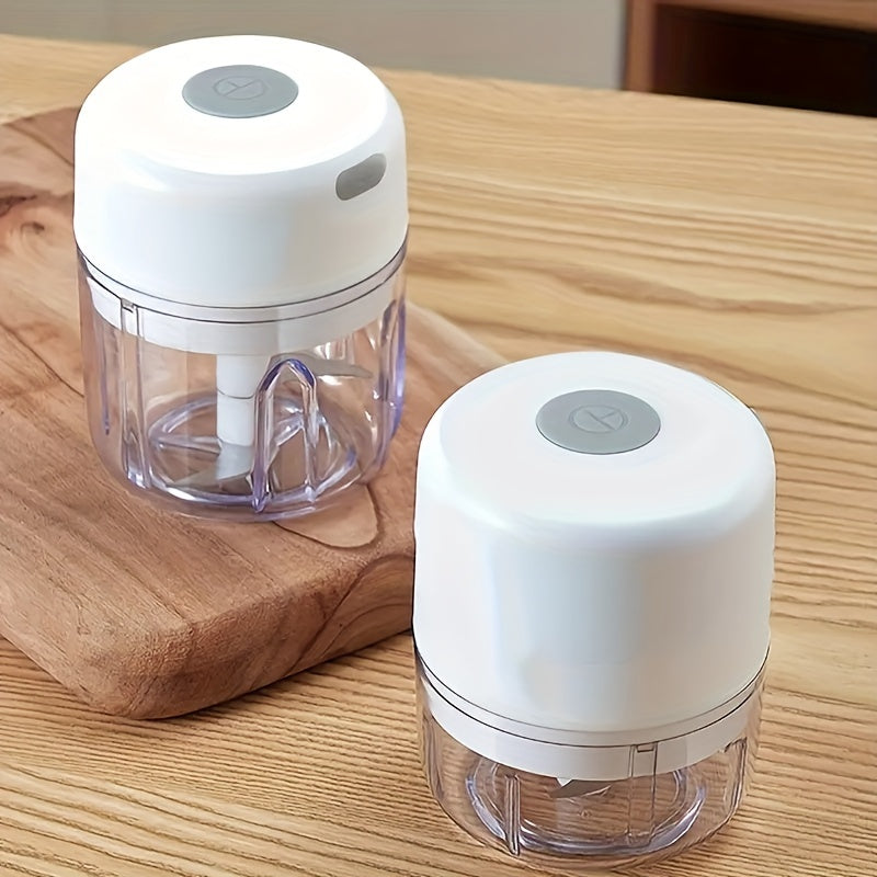 Efficient USB Rechargeable Mini Chopper: 3.38oz/8.45oz Versatile Garlic& Meat Grinder, Fast 1000 RPM Motor- Perfect Kitchen Companion