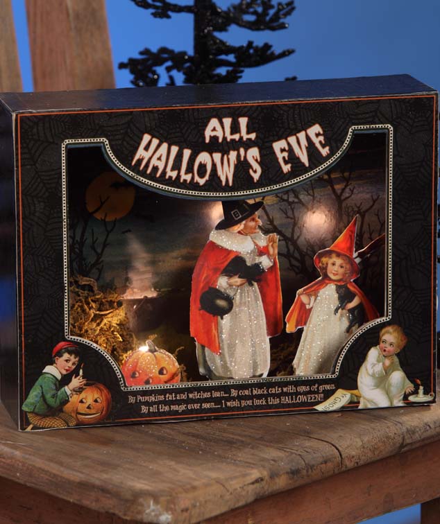 All Hallow's Eve Shadowbox with LED Lights