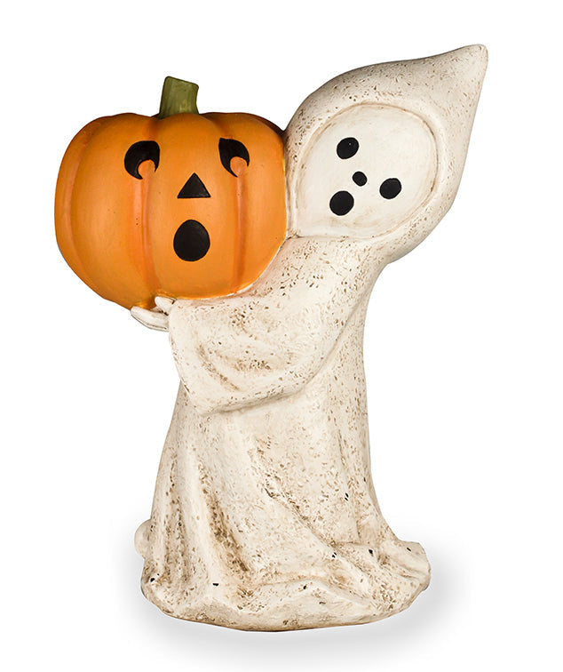 Little Ghost with Jack O' Lantern Figurine