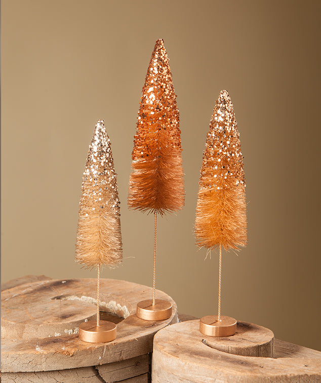 Elegant Glitter Bottle Brush Trees