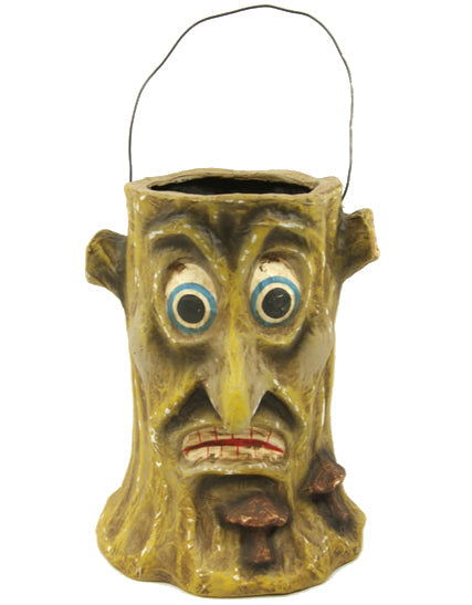 Stumpy Haunted Woods Tree Bucket - Paper Mache