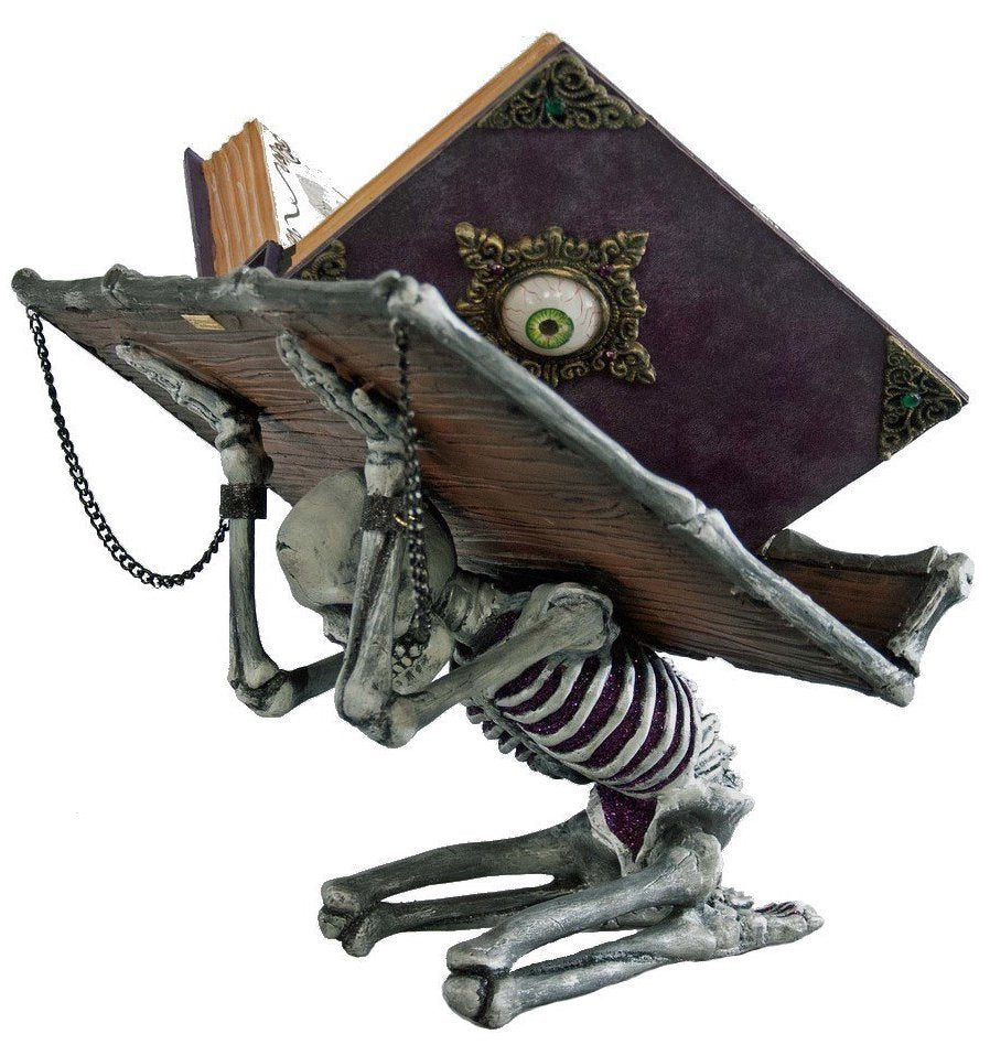 Katherine's Collection Witches Spellbook & Skeleton Holder