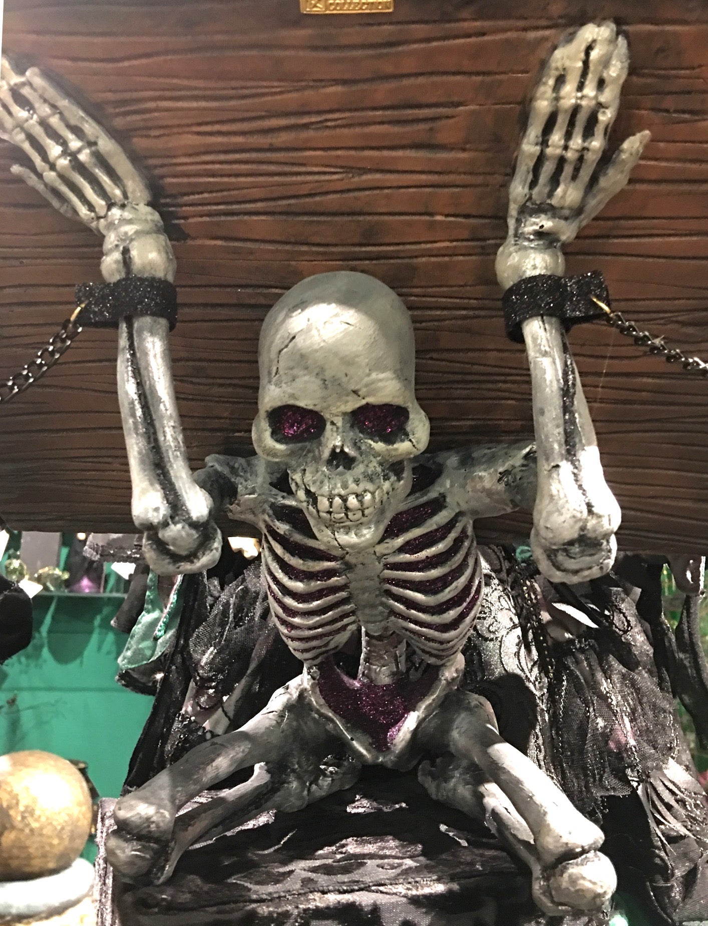 Katherine's Collection Witches Spellbook & Skeleton Holder