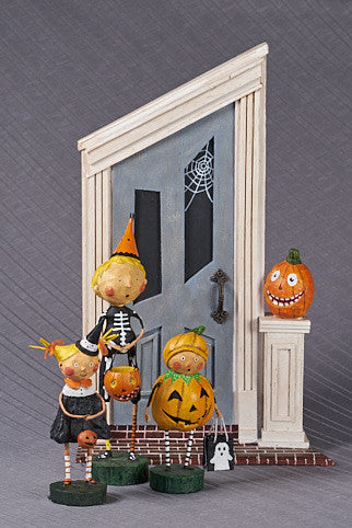 Spooky Door Halloween Backdrop for Figurines