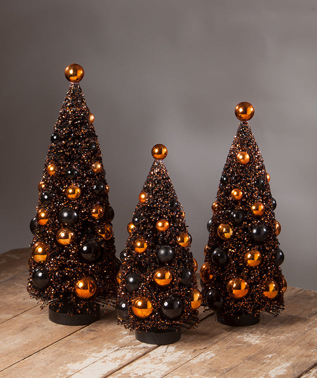 Magic Halloween Glitter Bottle Brush Trees