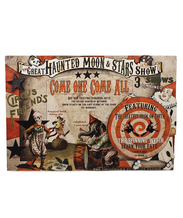 The Great Haunting Moon & Stars Show Tin Sign
