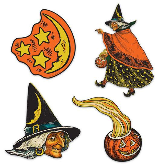 "Witch, Moon & Pumpkin Cutouts"